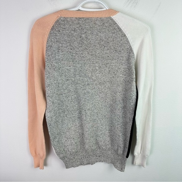 Madewell Colorblock Crew Neck Sweater - Black, Gray, Cream - Picture 3 of 5